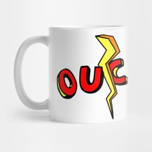 Comic Old School Ouch Hurt Funny Retro Thunder Lightning Cool Gift Mug